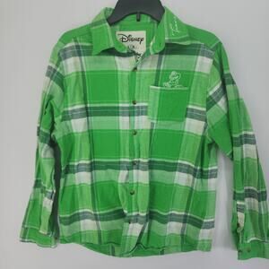 Disney x Cakeworthy Princess Tiana Plaid Flannel Shirt Sz L